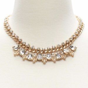 BANANA REPUBLIC NWOT Gold Toned Crystal Statement Necklace